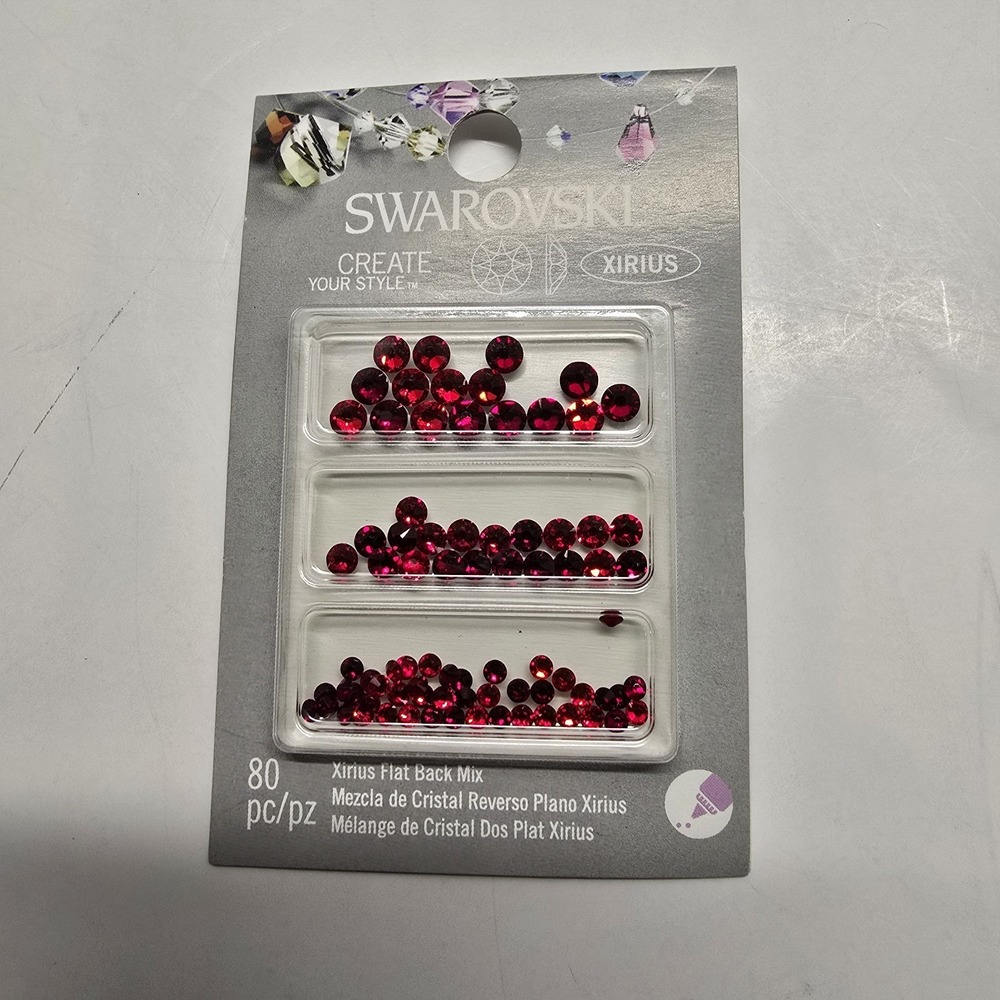 Swarovski Flat Back Crystals - Combo Pack - 80 Count Red